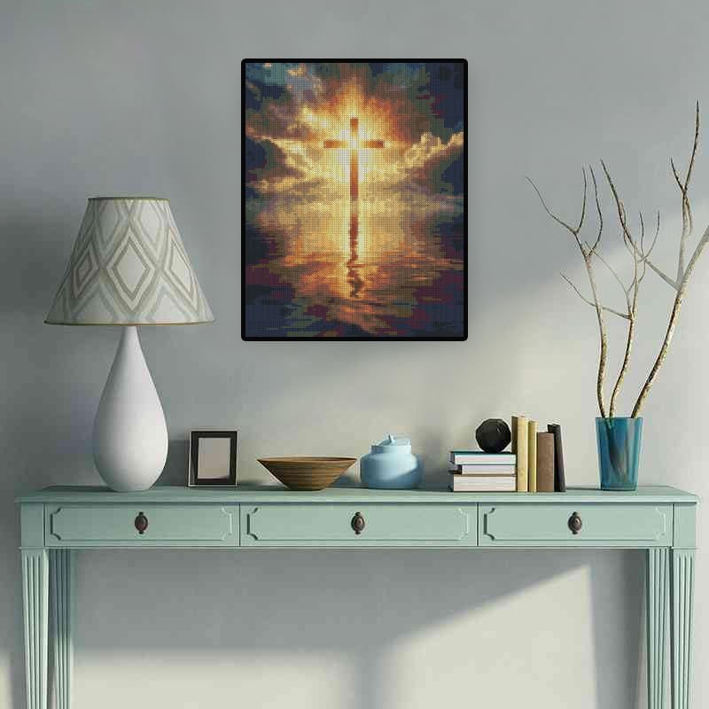 Paintcolor Jesus Stamped Cross Stitch Kits - Sea Needlepoint Counted Cross Stitch Kits for Beginners Adults Patterns Crossstitching Kits Dimensions Embroidery Kits Arts and Crafts (11CT Without Frame) - Image 3